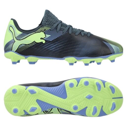 PUMA Future 7 Play FG/AG Lights Out - Blå/Lilla/Grøn/Hvid Børn