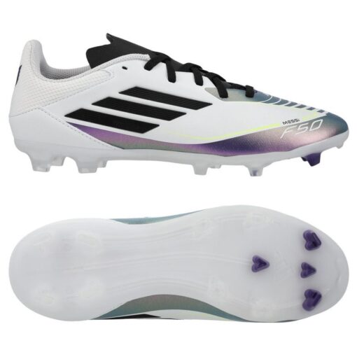 adidas F50 Messi League FG/AG Triunfo Estelar - Hvid/Sort/Lilla Børn