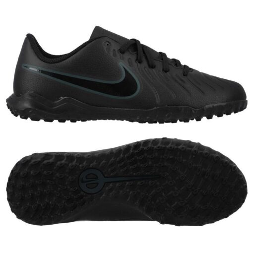 Nike Tiempo Legend 10 Club TF Shadow - Sort/Grøn Børn