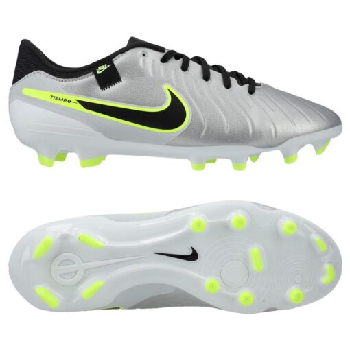 Nike Tiempo Legend 10 Academy MG Mad Voltage - Sølv/Sort/Neon