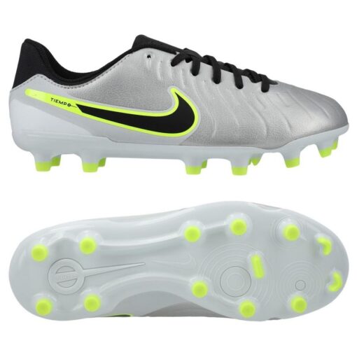 Nike Tiempo Legend 10 Academy MG Mad Voltage - Sølv/Sort/Neon Børn