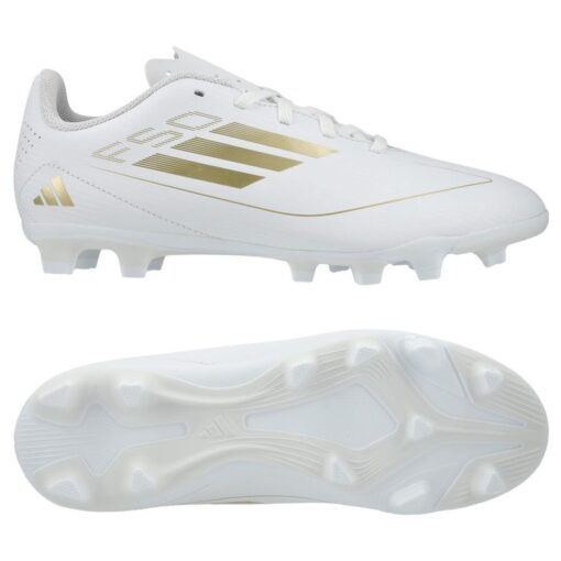 adidas F50 Club FxG Day Spark - Hvid/Guld/Hvid Børn