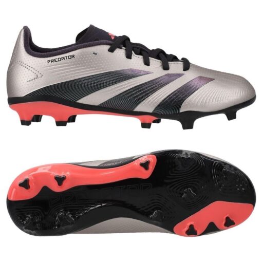 adidas Predator League FG Vivid Horizon - Sølv/Sort/Rød Børn