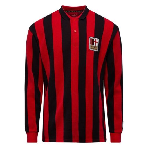 Milan Hjemmebanetrøje 125 Års Jubilæum Retro Lange Ærmer LIMITED EDITION