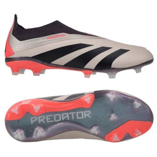 adidas Predator Elite Laceless FG Vivid Horizon - Sølv/Sort/Grå Børn