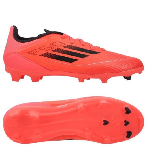 adidas F50 League FG/AG Vivid Horizon - Rød/Sort/Sølv Børn