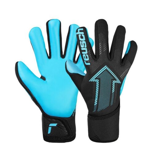 Reusch Målmandshandske Fastgrip Aqua - Sort/Blå Børn