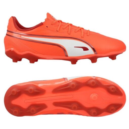 PUMA King Match FG/AG Unlimited - Rød/Hvid/Rød Børn