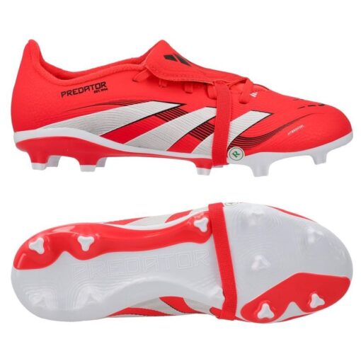 adidas Predator League Fold-over Tongue FG Pure Victory - Rød/Hvid/Sort Børn